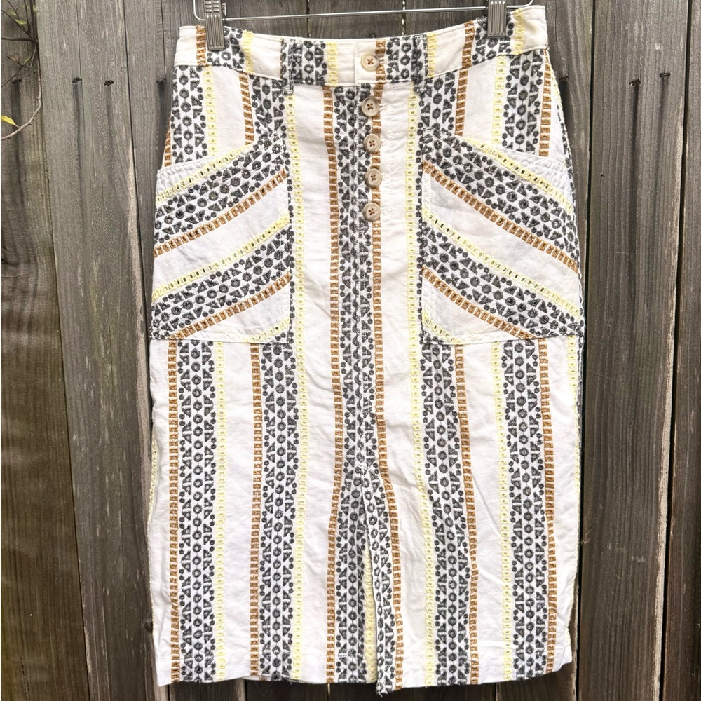 Anthropologie Multicolor Patterned Pencil Skirt